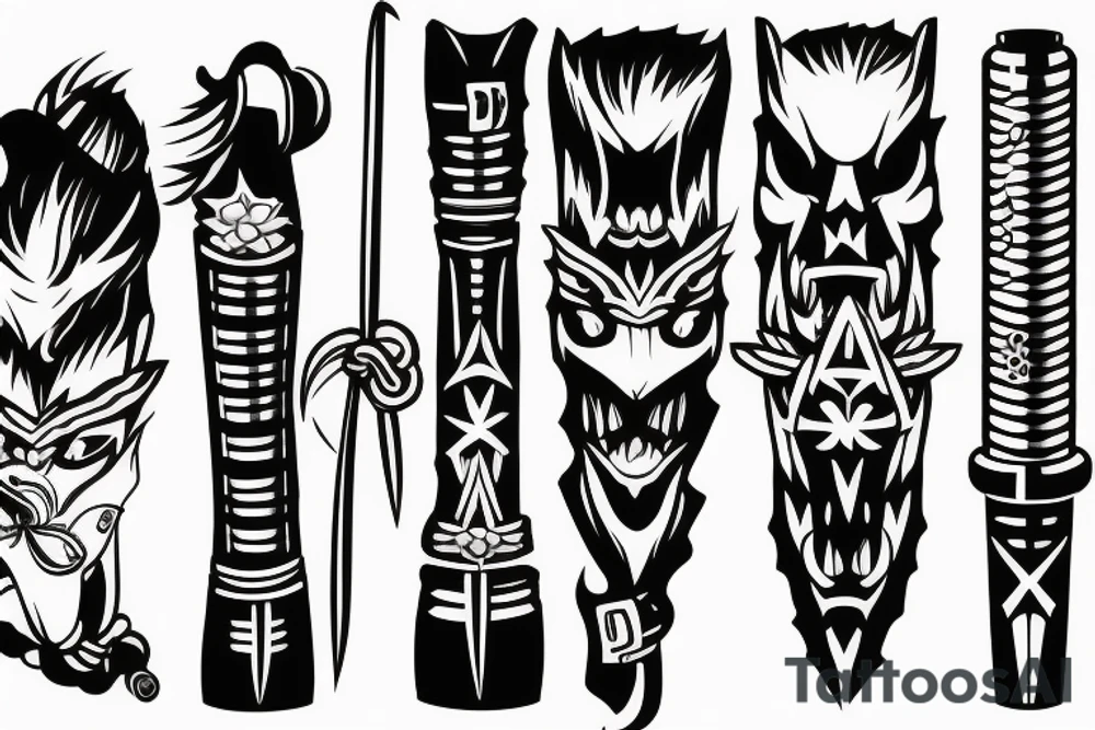 katana blade handle tattoo idea