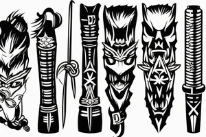 katana blade handle tattoo idea