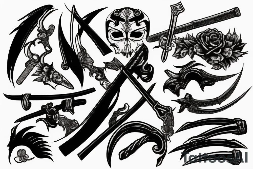 katana blade handle tattoo idea