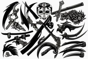 katana blade handle tattoo idea