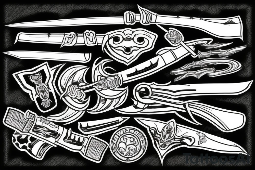 katana blade handle tattoo idea