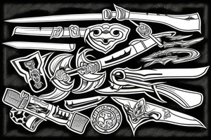 katana blade handle tattoo idea