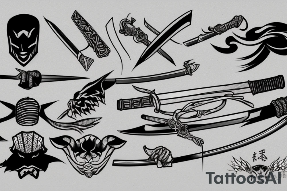 katana blade handle tattoo idea