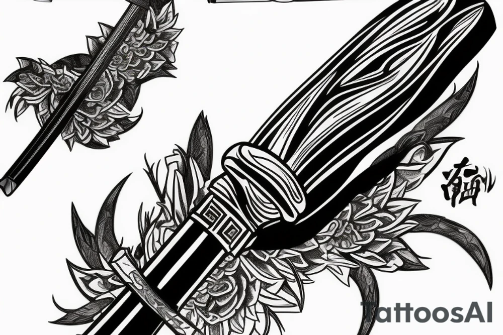 katana blade handle tattoo idea