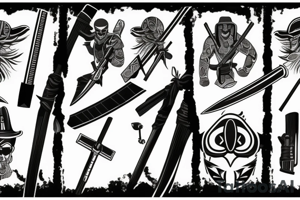 katana blade handle tattoo idea