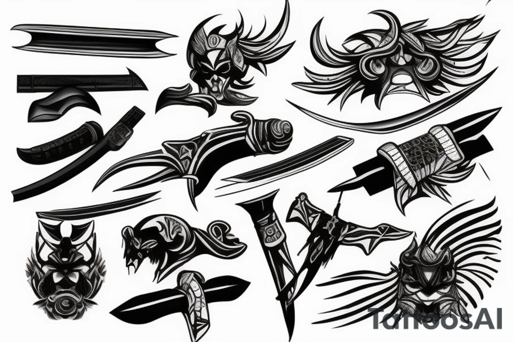 katana blade handle tattoo idea