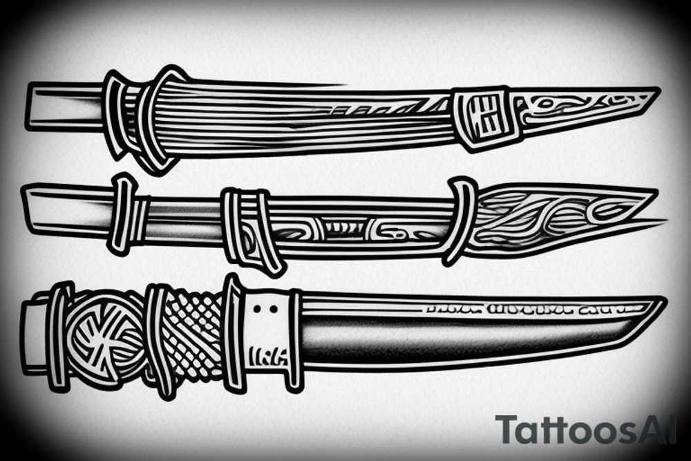 katana blade handle tattoo idea
