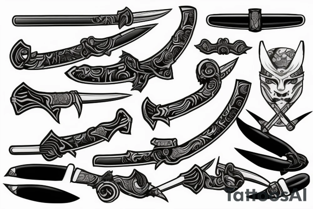 katana blade handle tattoo idea