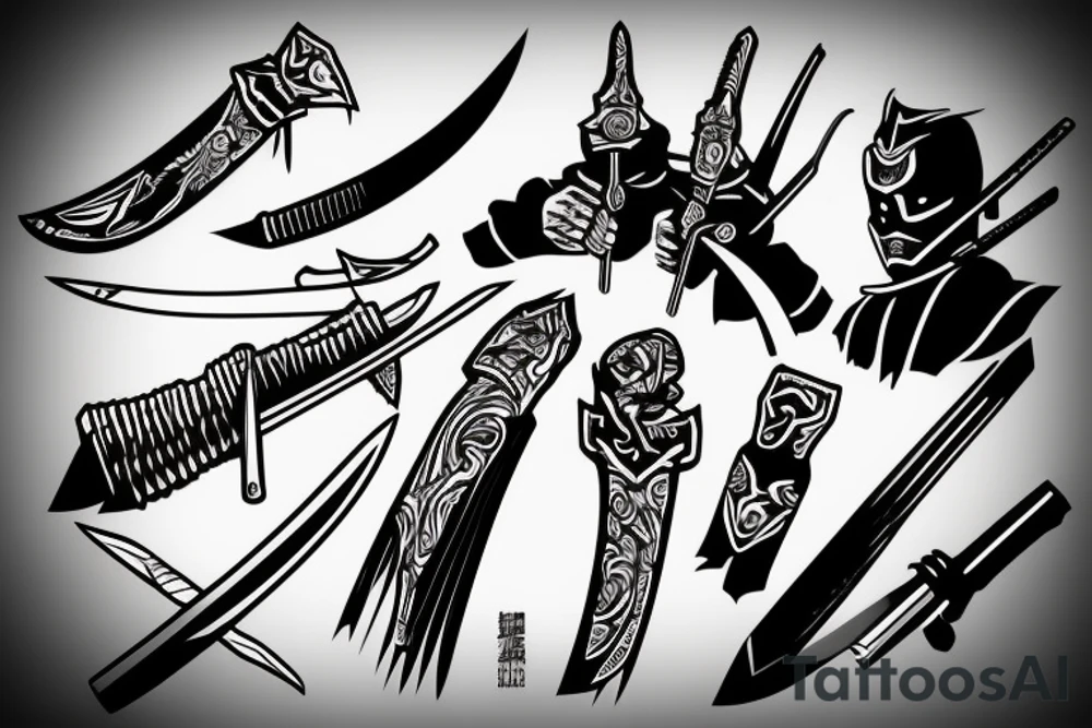 katana blade handle tattoo idea