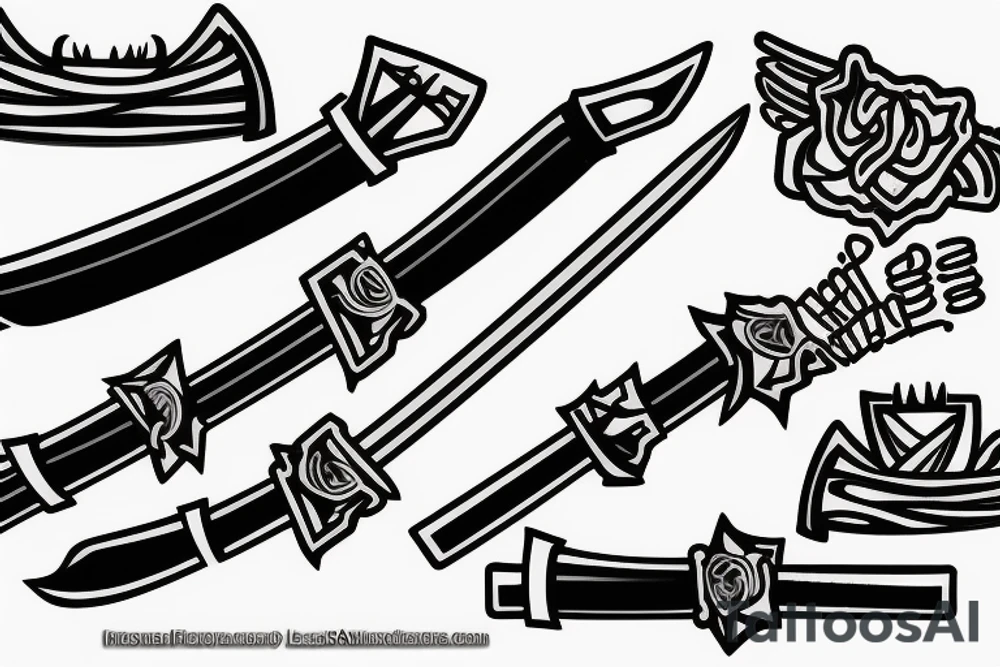 katana blade handle tattoo idea