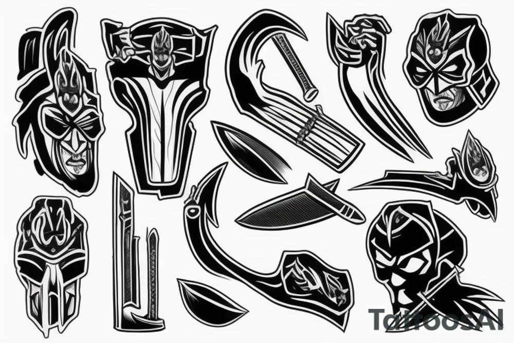 katana blade handle tattoo idea