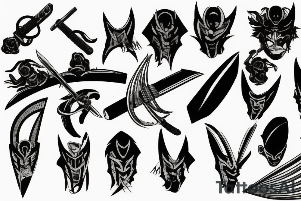 katana blade handle tattoo idea