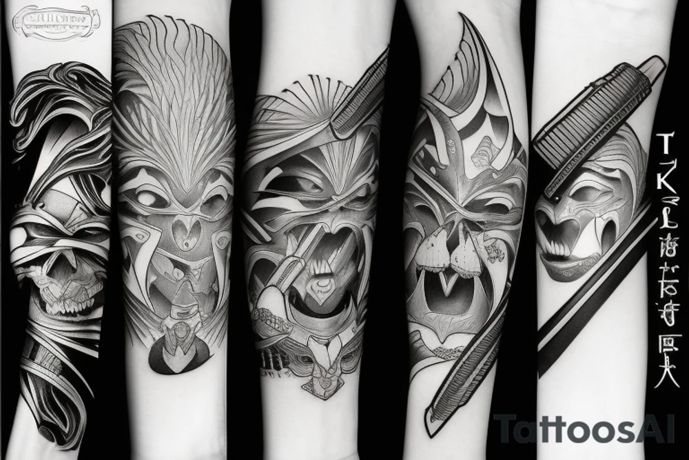 katana blade handle tattoo idea