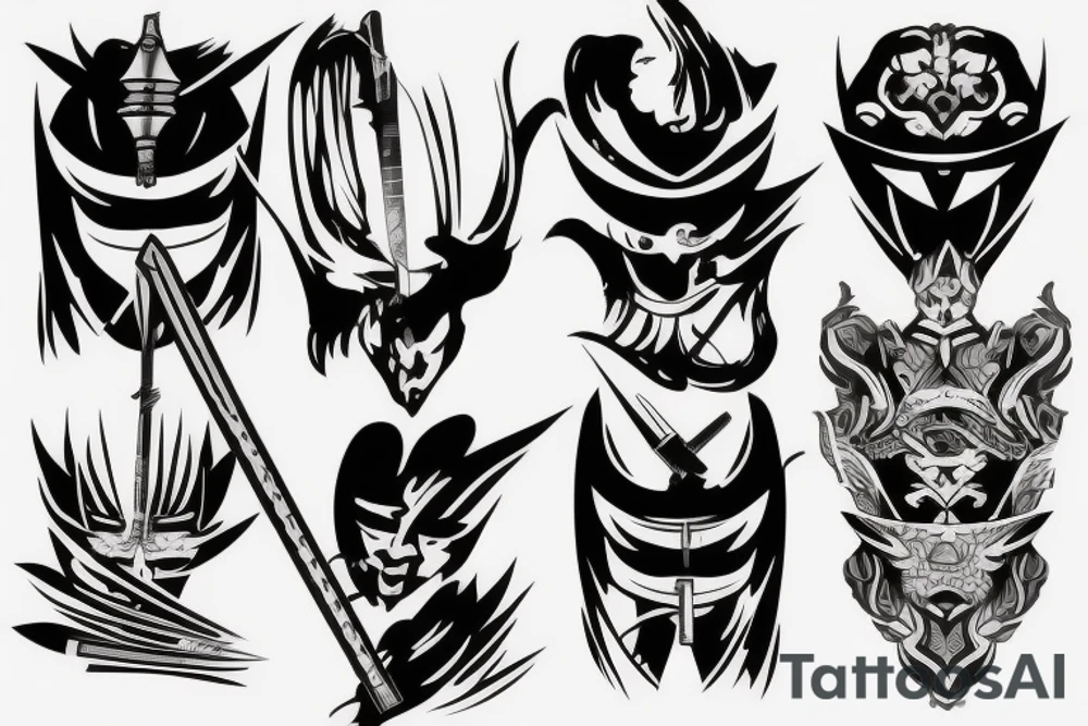 katana blade handle tattoo idea