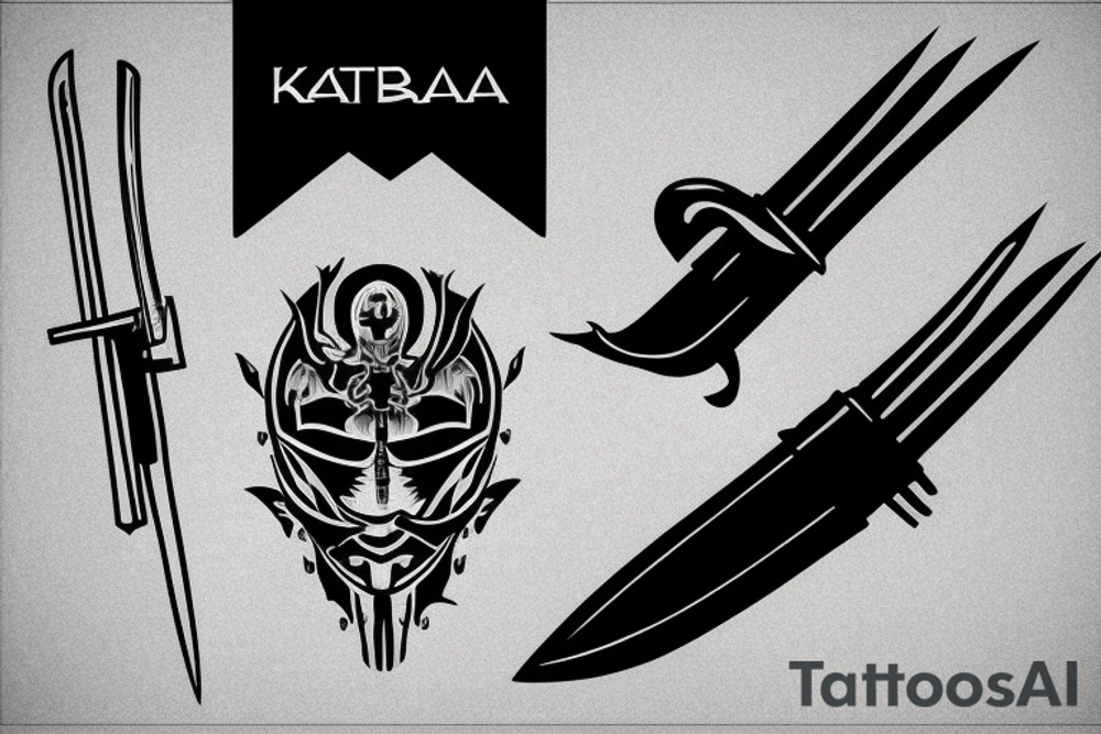 katana blade handle tattoo idea