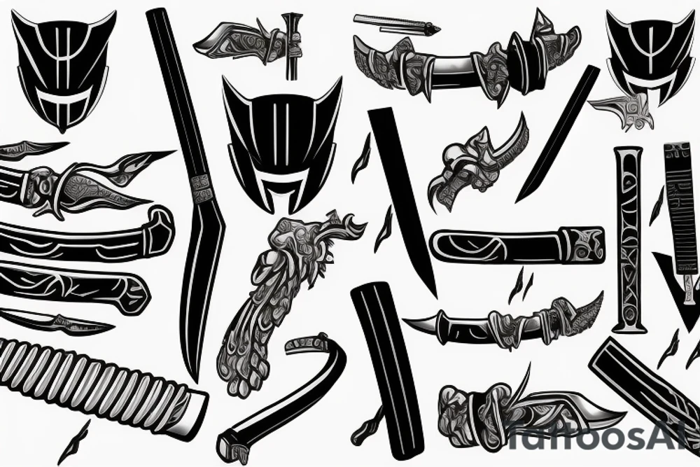 katana blade handle tattoo idea