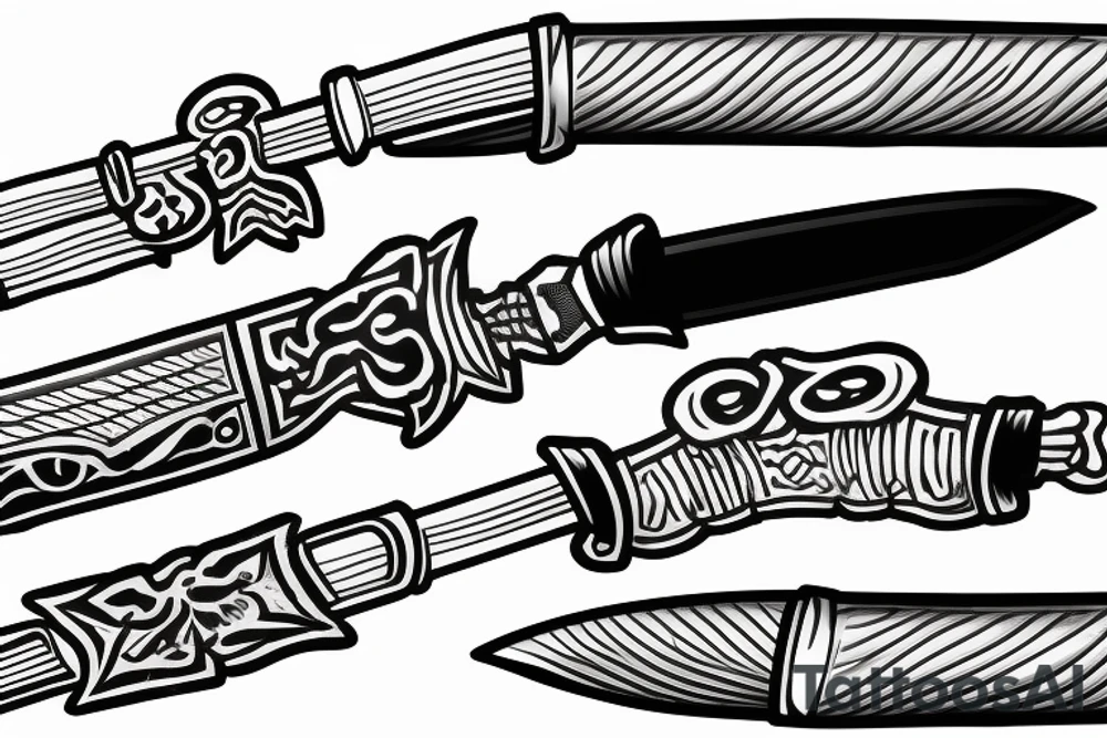 katana blade handle tattoo idea