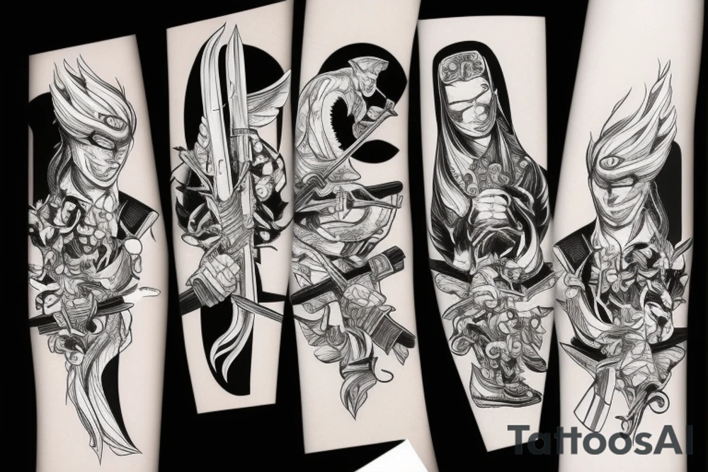 katana blade handle tattoo idea