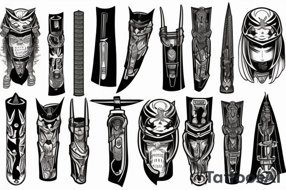 katana blade handle tattoo idea