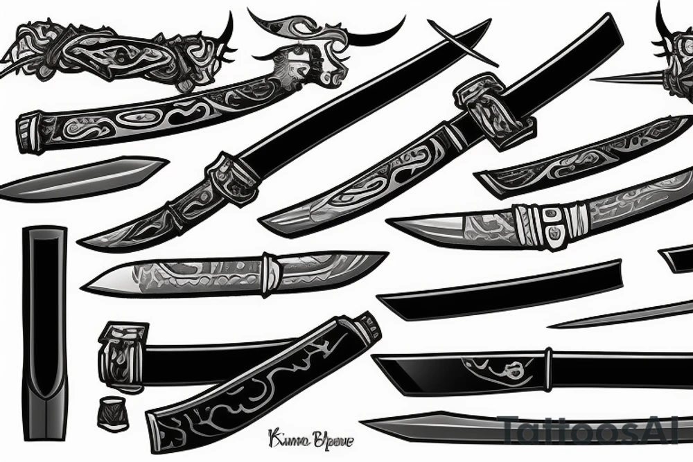 katana blade handle tattoo idea