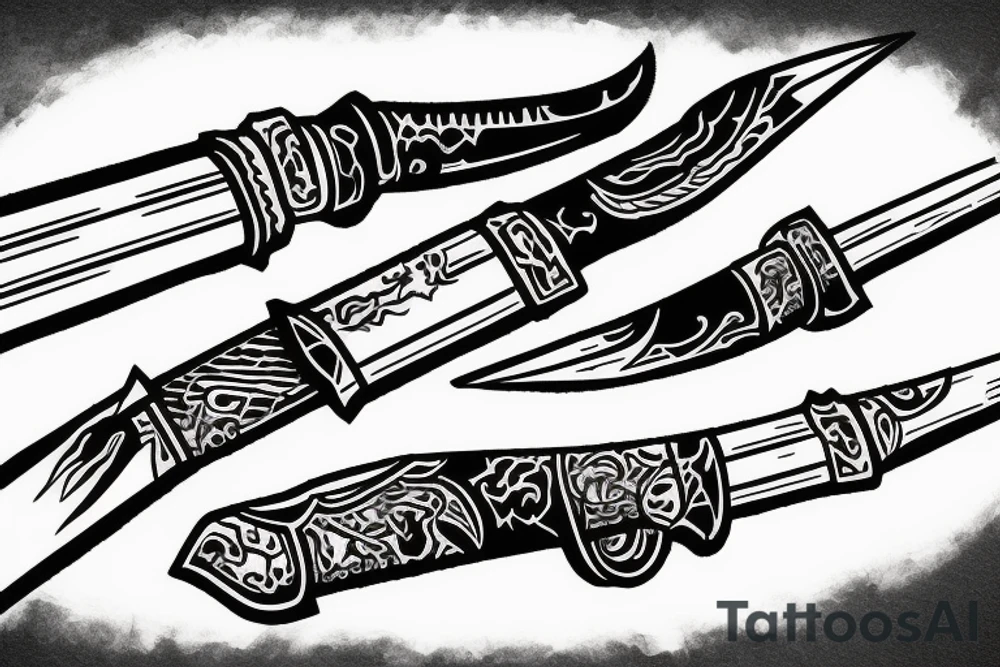katana blade handle tattoo idea