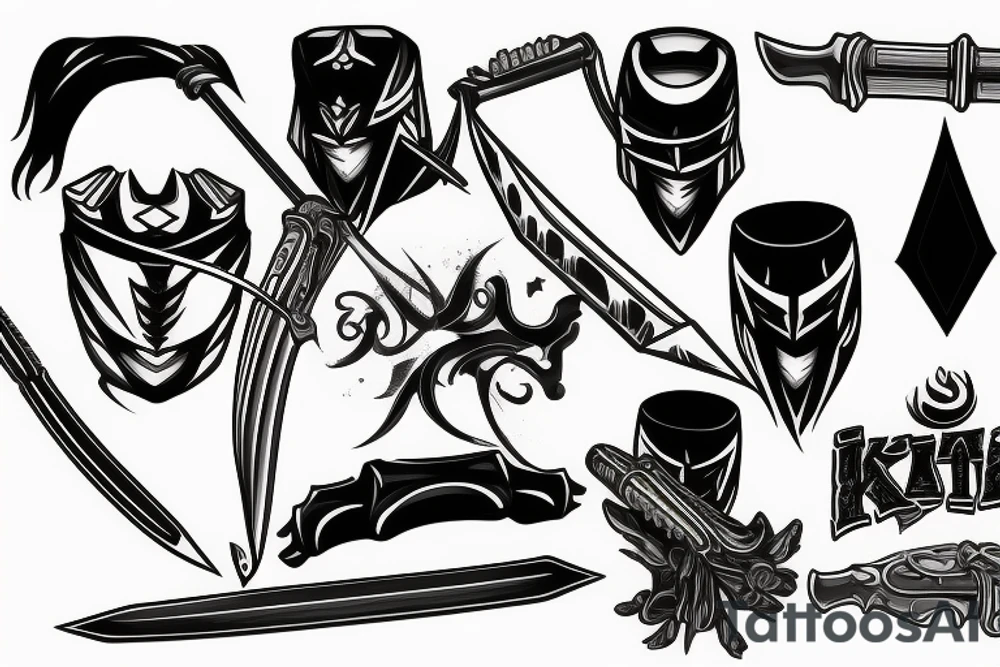 katana blade handle tattoo idea