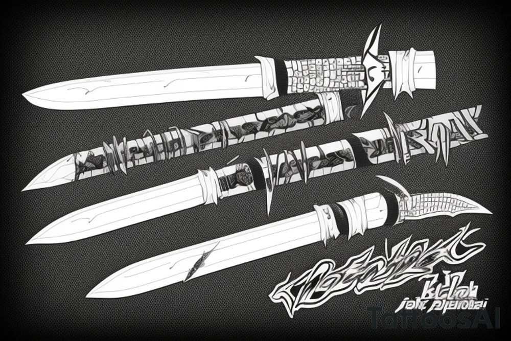 katana blade handle tattoo idea