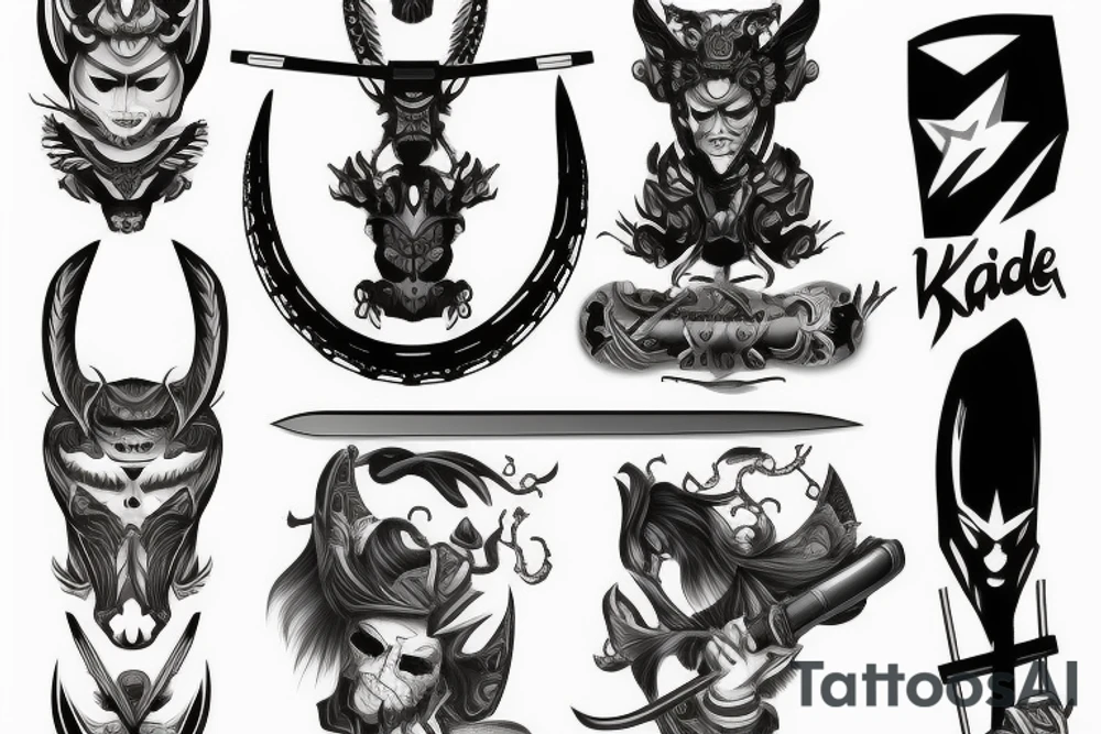 katana blade handle tattoo idea