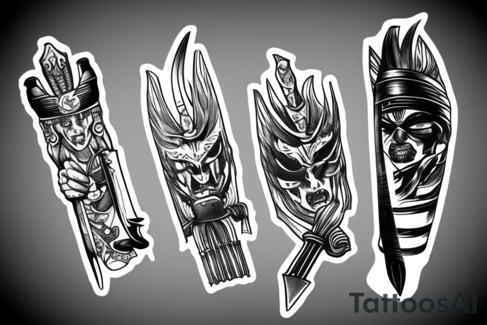 katana blade handle tattoo idea