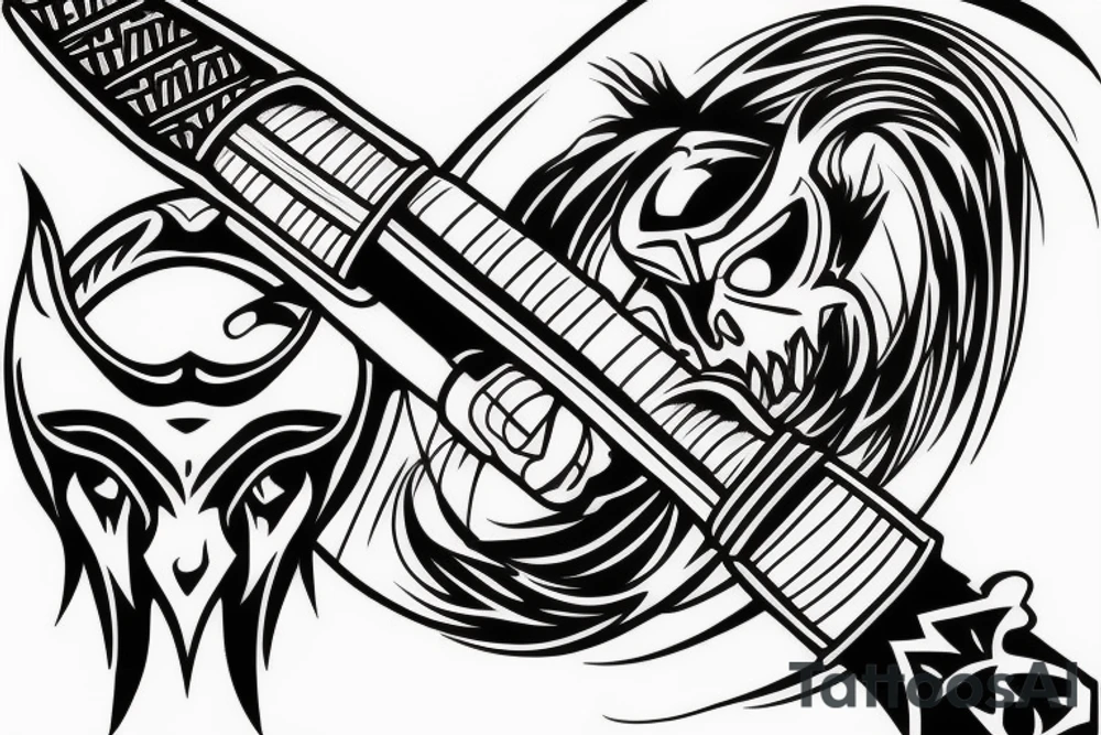 katana blade handle tattoo idea