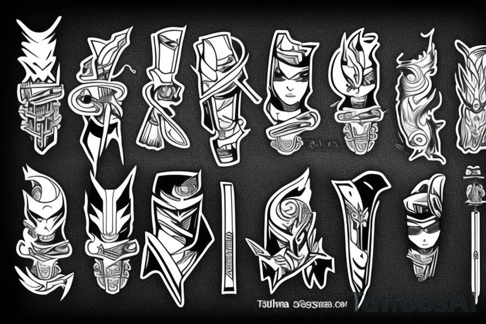 katana blade handle tattoo idea