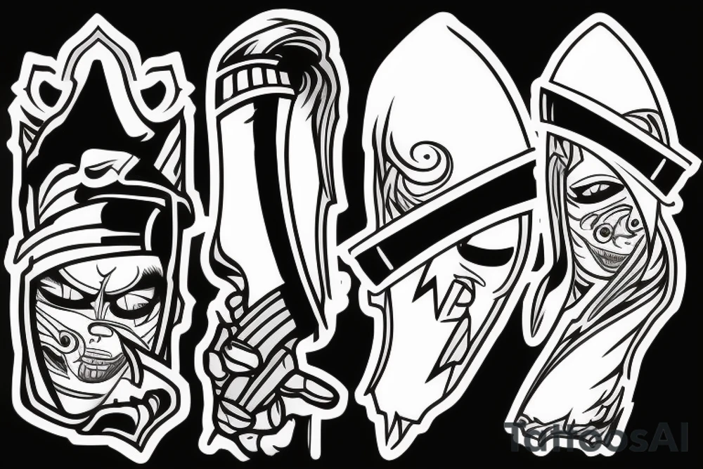 katana blade handle tattoo idea