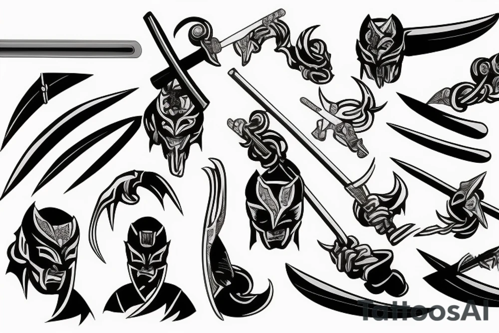 katana blade handle tattoo idea