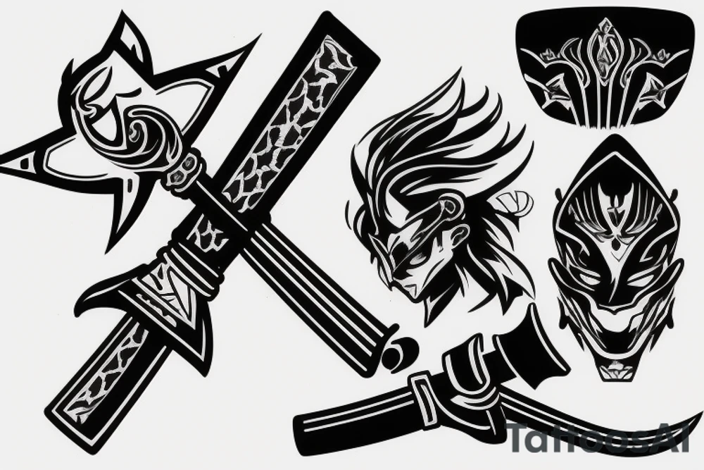 katana blade handle tattoo idea