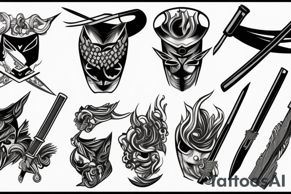 katana blade handle tattoo idea