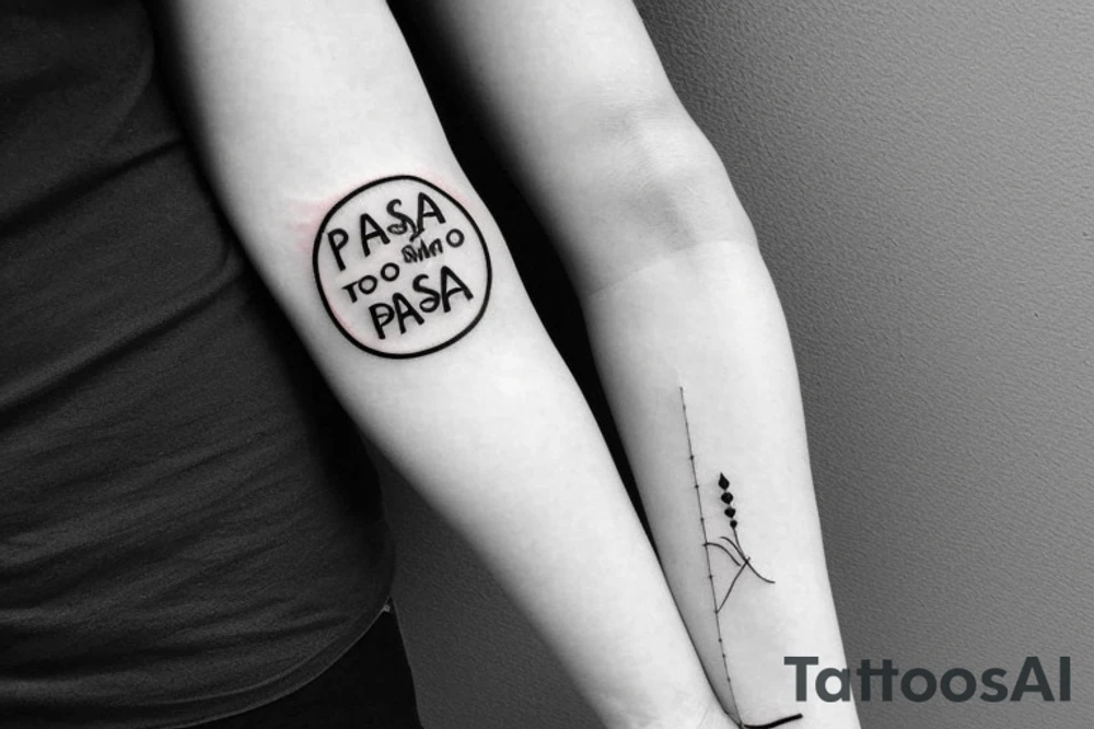 A single needle tattoo with the words 'todo pasa' tattoo idea