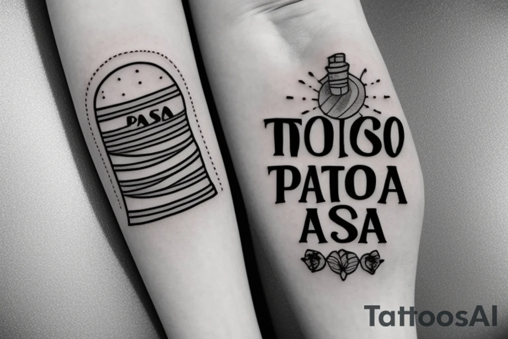 A single needle tattoo with the words 'todo pasa' tattoo idea