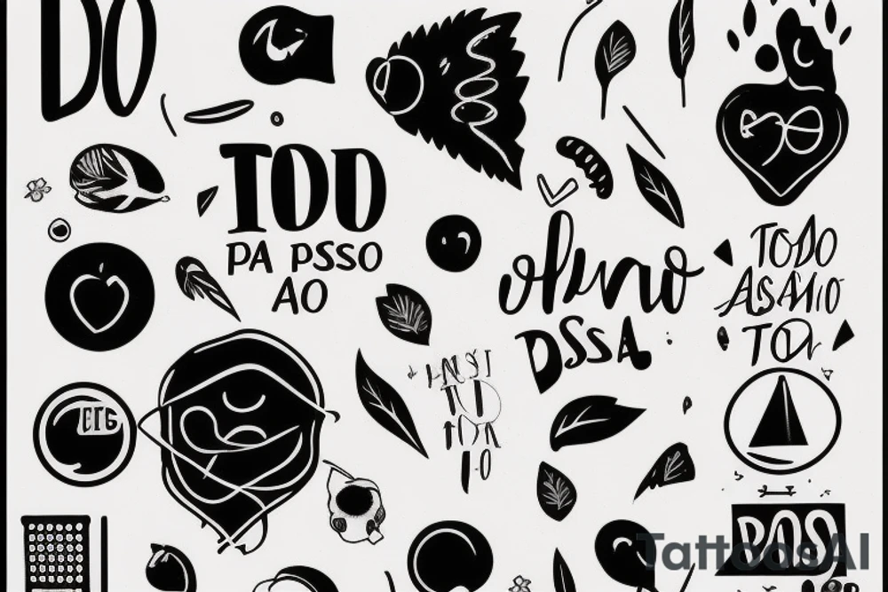 a text only tattoo with the words "todo pasa" in a minimalistic style tattoo idea