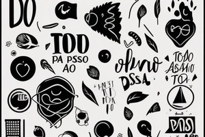 a text only tattoo with the words "todo pasa" in a minimalistic style tattoo idea