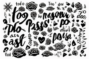 a text only tattoo with the words "todo pasa" in a minimalistic style tattoo idea