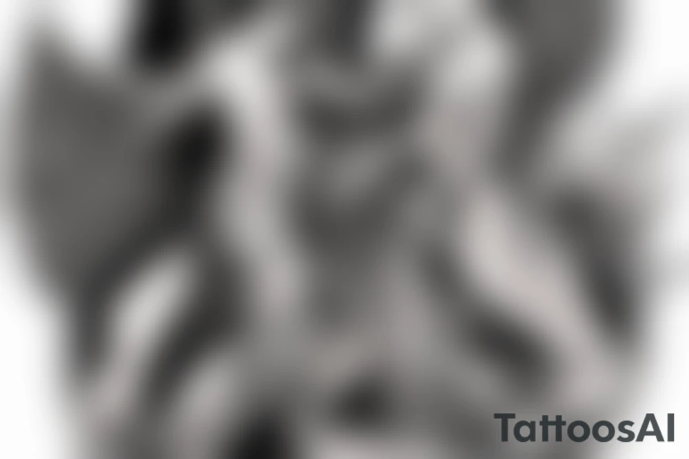 God and his angel full sleeve tattoo idea