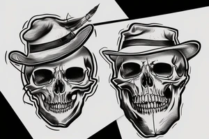 army skull with hat tattoo idea