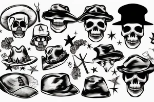 army skull with hat tattoo idea