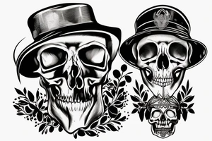 army skull with hat tattoo idea