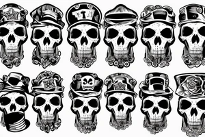 army skull with hat tattoo idea