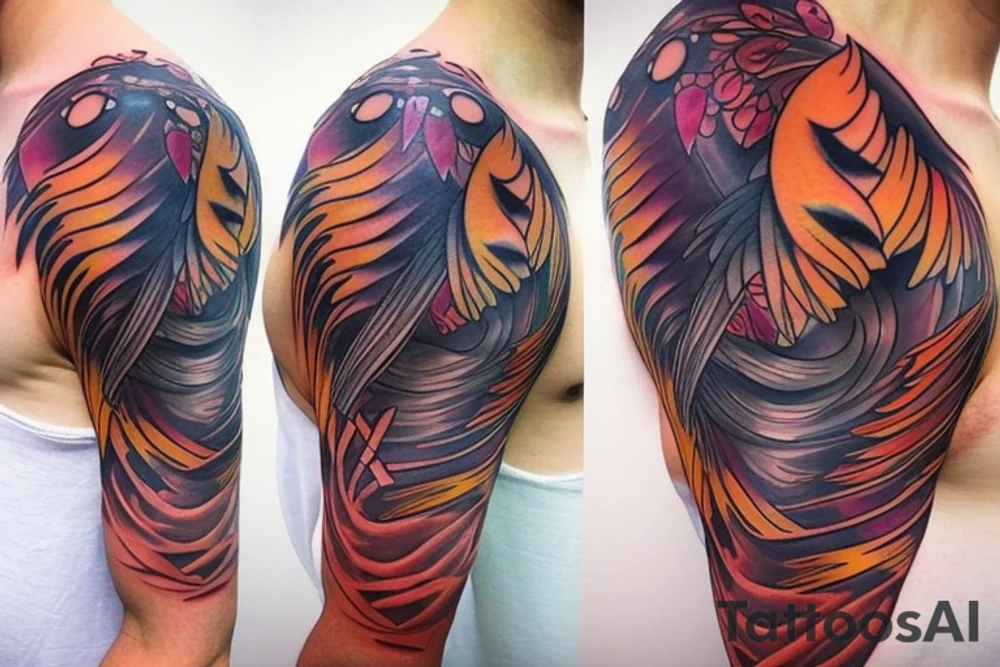 phoenix shoulder tattoo tattoo idea