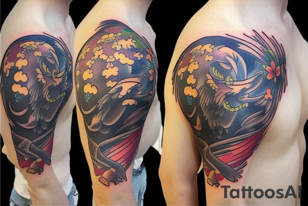 phoenix shoulder tattoo tattoo idea