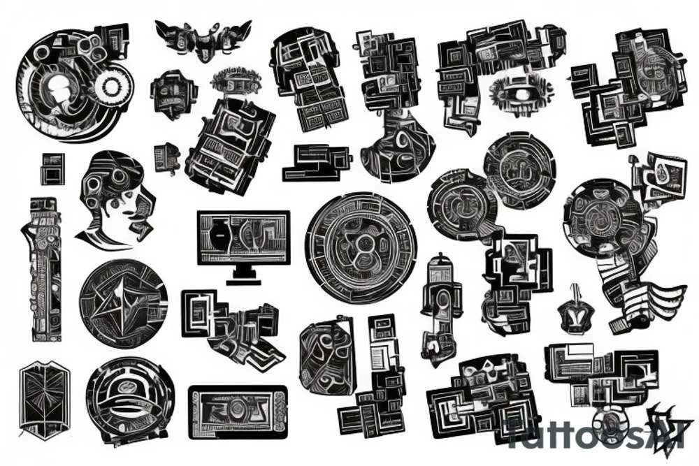 forearm cyber circuit tattoo idea