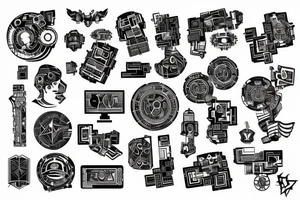 forearm cyber circuit tattoo idea