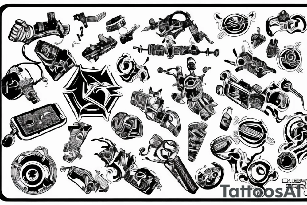 forearm cyber circuit tattoo idea